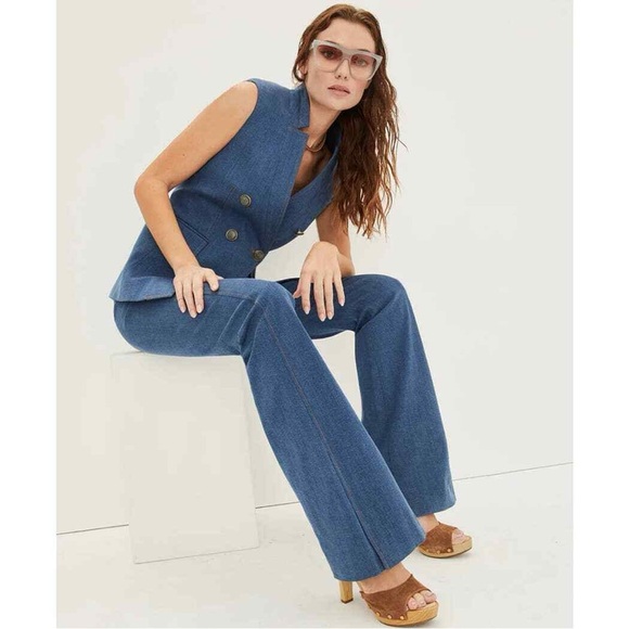 Veronica Beard Royce Jeans Womens 0 Denim Blue Casual Classic 70s Retro - Picture 3 of 15